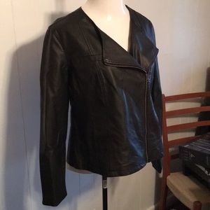 Black Leatherlike Moto Jacket